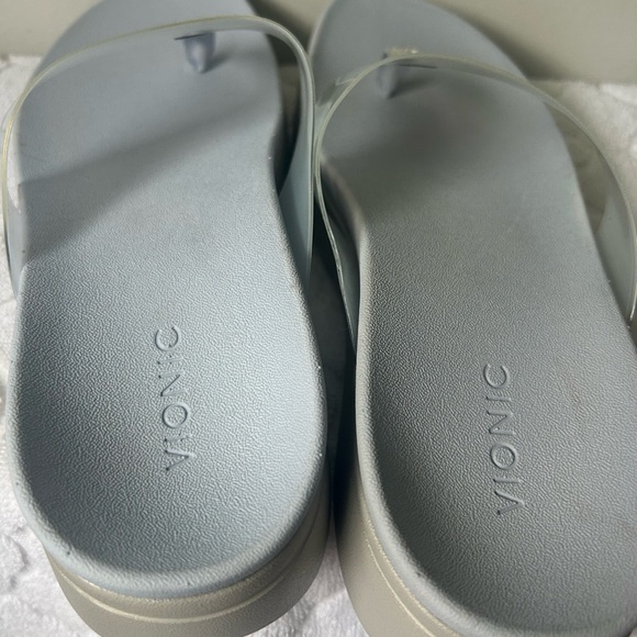 Vionic Luminous Women's Thong Post Wedge Sandal Flip Flops Size 9 Baby Blue - Picture 6 of 9